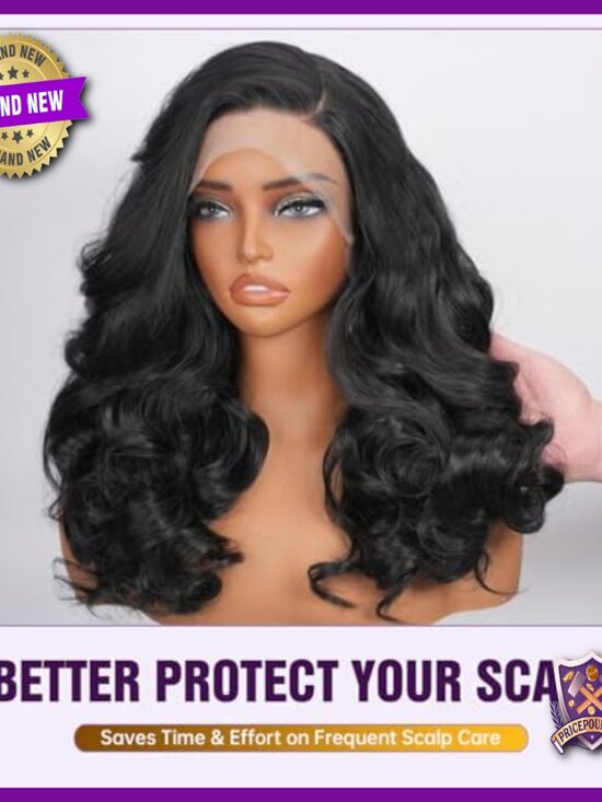 13x4 Glueless HD Lace Synthetic Wig 18 Inch Body Wave Pre-Plucked